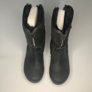 Dansko Stormy Leather Shearling Lined Clog Boots Cabin Core Size EU 37 US 6.5- 7